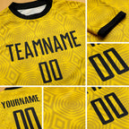 Custom Gold Black Sublimation Soccer Uniform Jersey detail