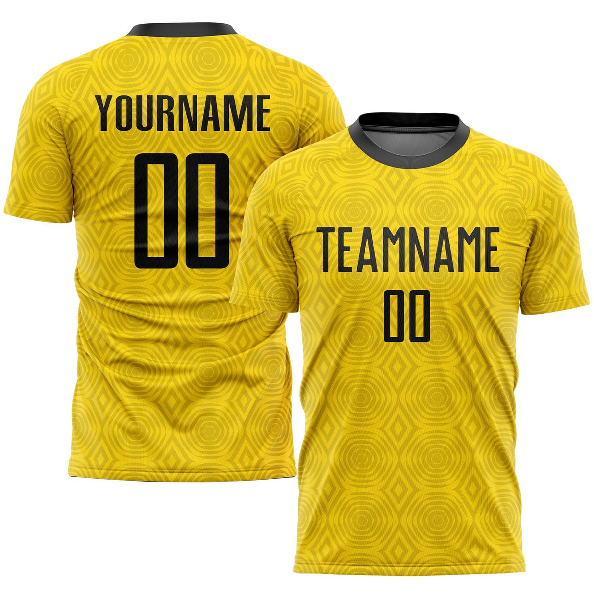 Custom Gold Black Sublimation Soccer Uniform Jersey photo 1