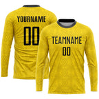 Custom Gold Black Sublimation Soccer Uniform Jersey photo 3