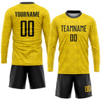 Custom Gold Black Sublimation Soccer Uniform Jersey photo 4
