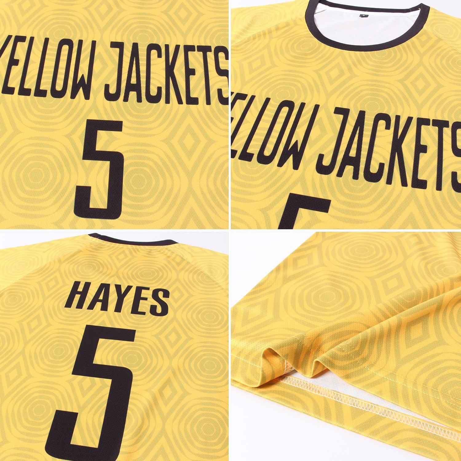 Custom Gold Black Sublimation Soccer Uniform Jersey photo 7