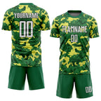 Custom Camo White-Kelly Green Sublimation Salute To Service Soccer Uniform Jersey photo 2