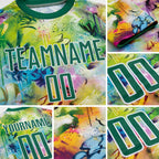 Custom Graffiti Pattern Kelly Green-White Sublimation Soccer Uniform Jersey detail