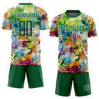 Custom Graffiti Pattern Kelly Green-White Sublimation Soccer Uniform Jersey photo 2