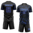 Custom Black Royal-White Sublimation Soccer Uniform Jersey photo 2