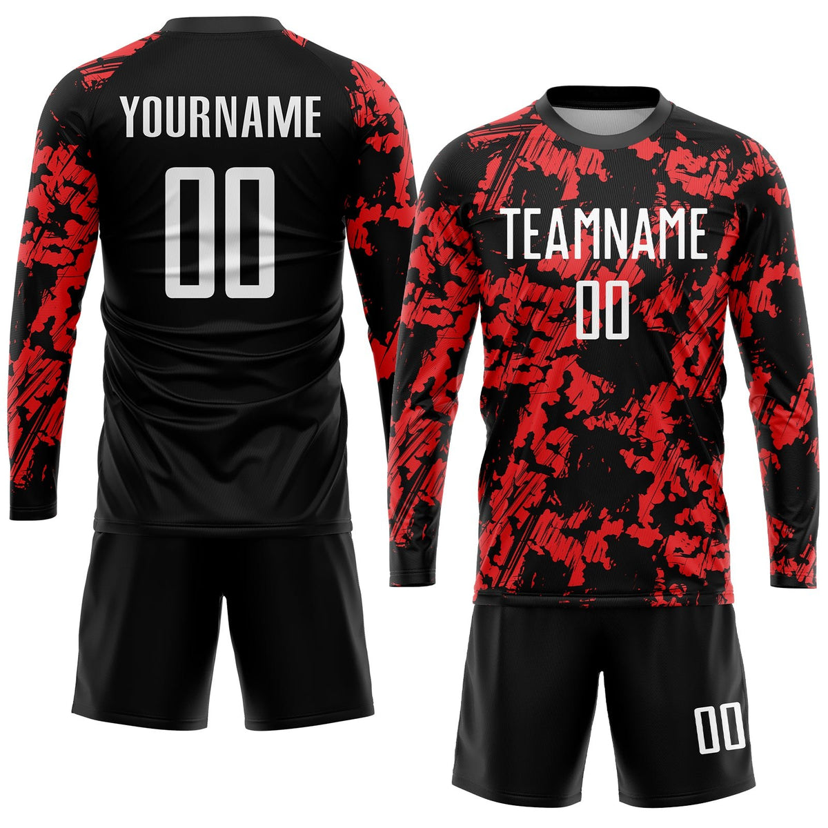 Custom Red White-Black Sublimation Soccer Uniform Jersey photo 4