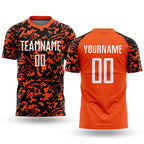 Custom Orange White-Black Sublimation Soccer Uniform Jersey