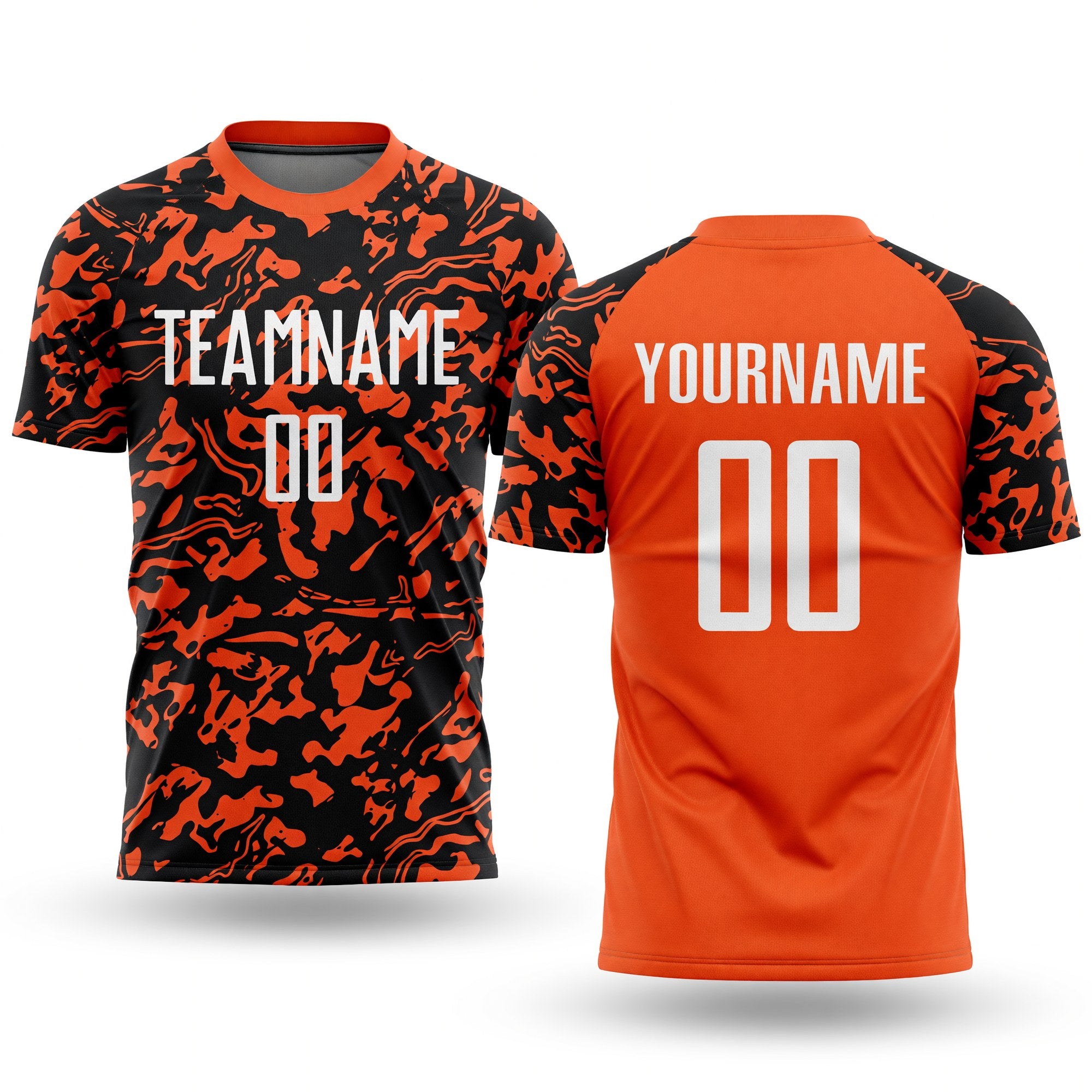 Custom Orange White-Black Sublimation Soccer Uniform Jersey