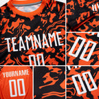 Custom Orange White-Black Sublimation Soccer Uniform Jersey detail