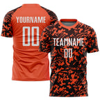 Custom Orange White-Black Sublimation Soccer Uniform Jersey photo 1