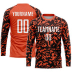 Custom Orange White-Black Sublimation Soccer Uniform Jersey photo 3