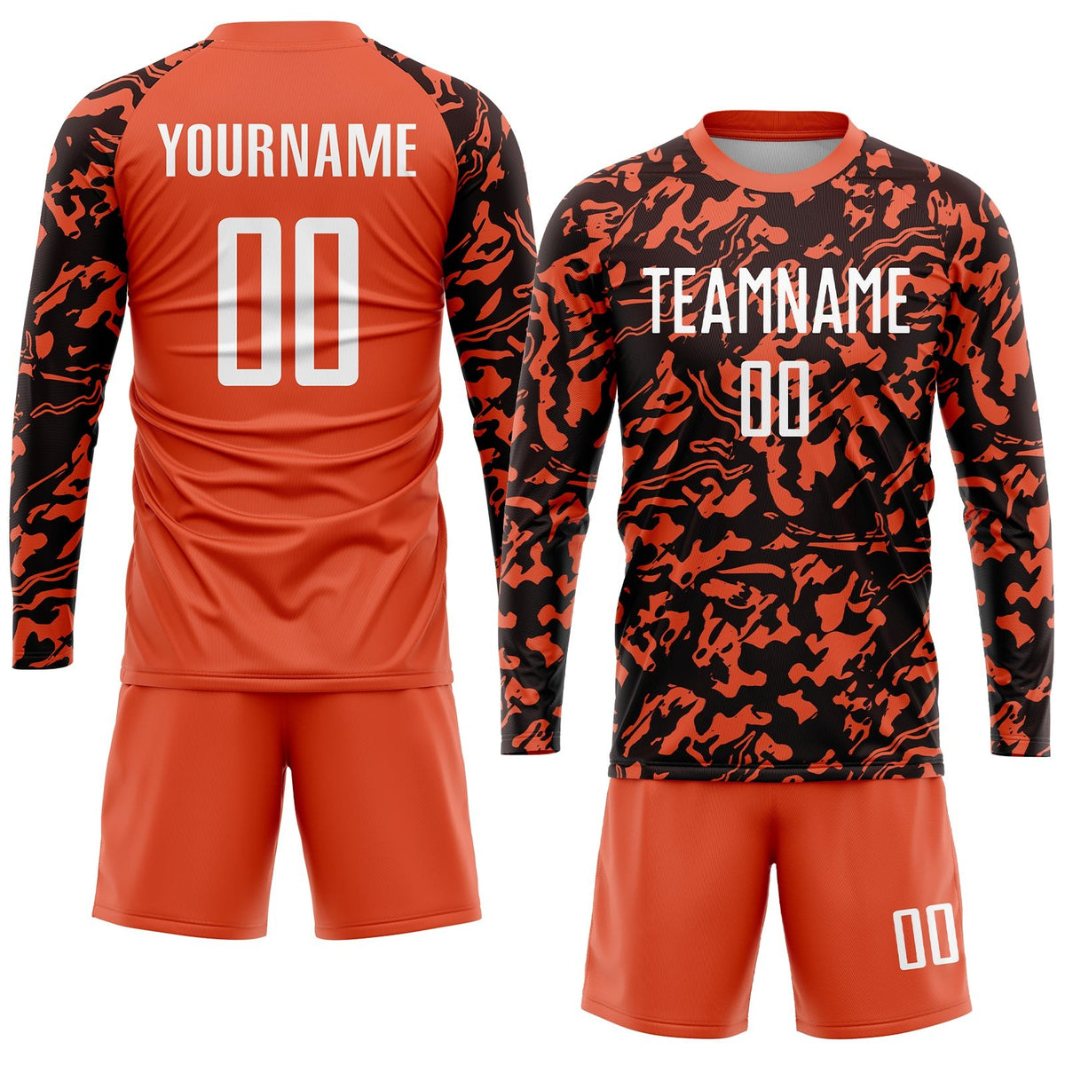 Custom Orange White-Black Sublimation Soccer Uniform Jersey photo 4