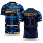 Custom Navy Navy-Gold Sublimation Soccer Uniform Jersey