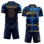 Custom Navy Navy-Gold Sublimation Soccer Uniform Jersey photo 2