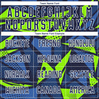 Custom Navy Navy-Neon Green Sublimation Soccer Uniform Jersey photo 5