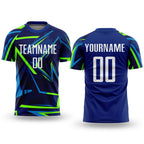 Custom Royal White-Neon Green Sublimation Soccer Uniform Jersey