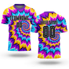 Custom Tie Dye Black-White Sublimation Soccer Uniform Jersey