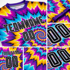 Custom Tie Dye Black-White Sublimation Soccer Uniform Jersey detail