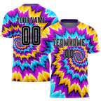 Custom Tie Dye Black-White Sublimation Soccer Uniform Jersey photo 1