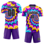 Custom Tie Dye Black-White Sublimation Soccer Uniform Jersey photo 2