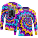 Custom Tie Dye Black-White Sublimation Soccer Uniform Jersey photo 3