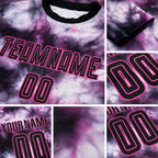 Custom Tie Dye Black-Pink Sublimation Soccer Uniform Jersey detail