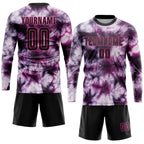 Custom Tie Dye Black-Pink Sublimation Soccer Uniform Jersey photo 4