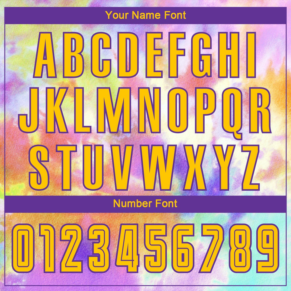 Custom Tie Dye Gold-Purple Sublimation Soccer Uniform Jersey photo 4