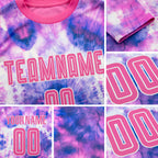 Custom Tie Dye Pink-White Sublimation Soccer Uniform Jersey detail