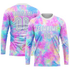 Custom Tie Dye White-Light Blue Sublimation Soccer Uniform Jersey photo 2