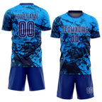 Custom Tie Dye Royal-White Sublimation Soccer Uniform Jersey photo 2