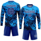 Custom Tie Dye Royal-White Sublimation Soccer Uniform Jersey photo 4