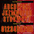 Custom Graffiti Pattern Red-Gold Scratch Sublimation Soccer Uniform Jersey photo 4