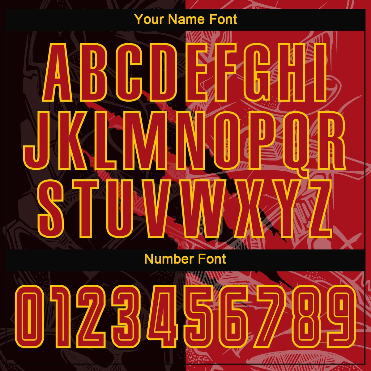 Custom Graffiti Pattern Red-Gold Scratch Sublimation Soccer Uniform Jersey photo 4