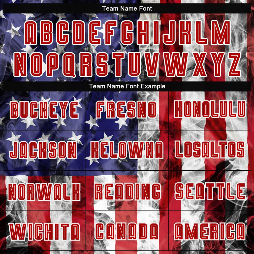 Custom White Royal-Red American Flag Fashion Sublimation Soccer Uniform Jersey photo 6