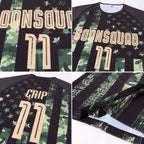 Custom Camo Vegas Gold-Black American Flag Fashion Sublimation Salute To Service Soccer Uniform Jersey photo 7