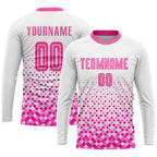 Custom White Pink Sublimation Soccer Uniform Jersey photo 2