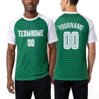 Custom Kelly Green White Sublimation Soccer Uniform Jersey worn front and back