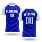 Custom Royal White-Navy Sublimation Soccer Uniform Jersey