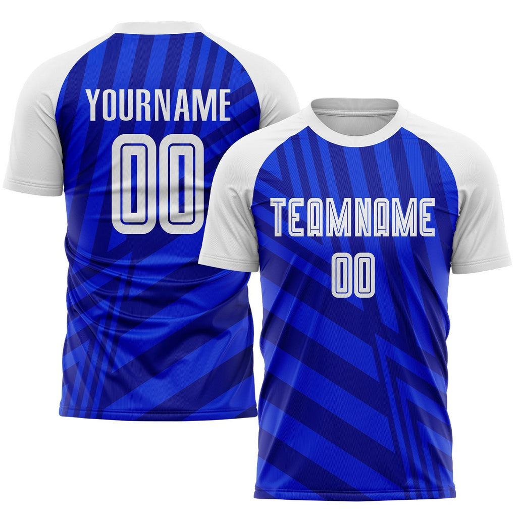 Custom Royal White-Navy Sublimation Soccer Uniform Jersey photo 1
