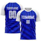 Custom Royal White-Navy Sublimation Soccer Uniform Jersey photo 1