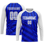 Custom Royal White-Navy Sublimation Soccer Uniform Jersey photo 3