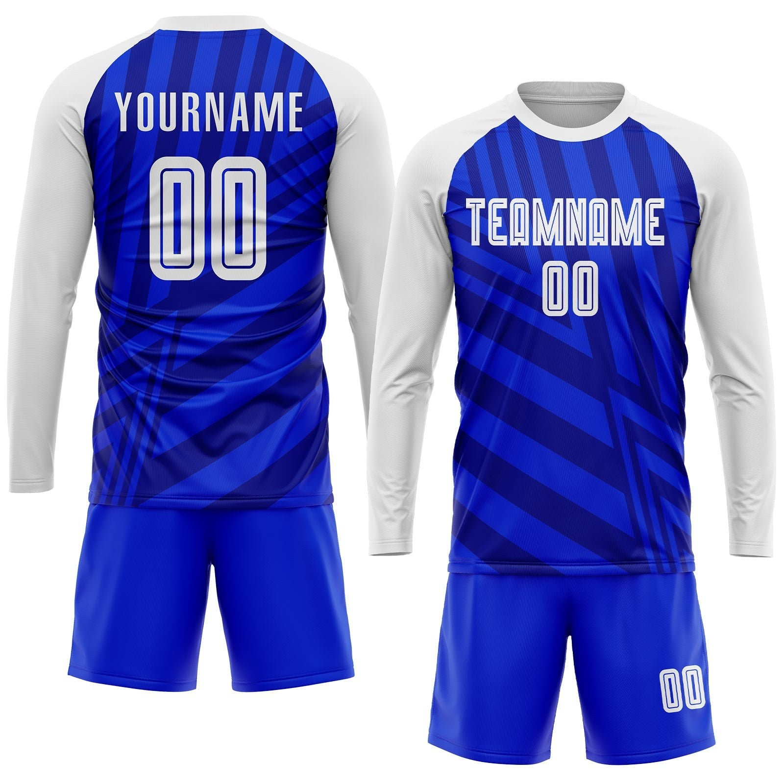 Custom Royal White-Navy Sublimation Soccer Uniform Jersey photo 4