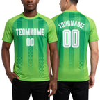 Custom Neon Green White-Kelly Green Sublimation Soccer Uniform Jersey worn front and back