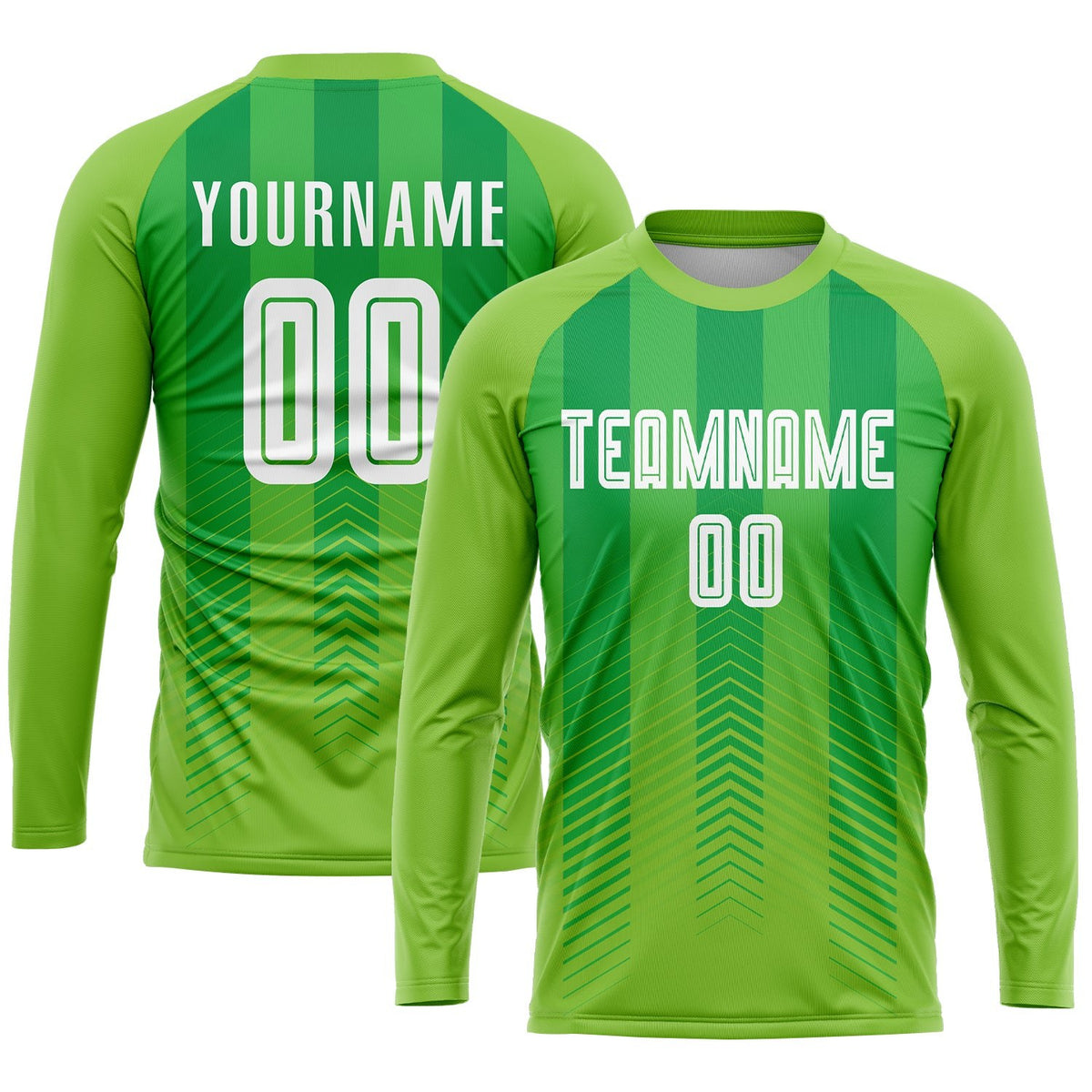 Custom Neon Green White-Kelly Green Sublimation Soccer Uniform Jersey photo 3