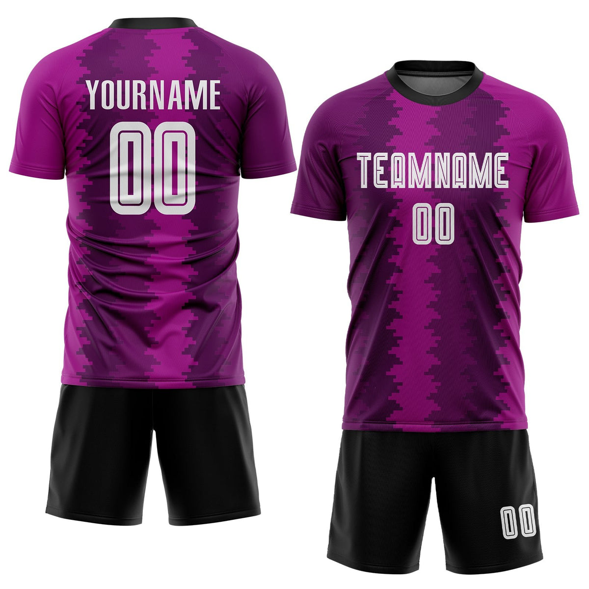 Custom Purple White-Pink Sublimation Soccer Uniform Jersey photo 2