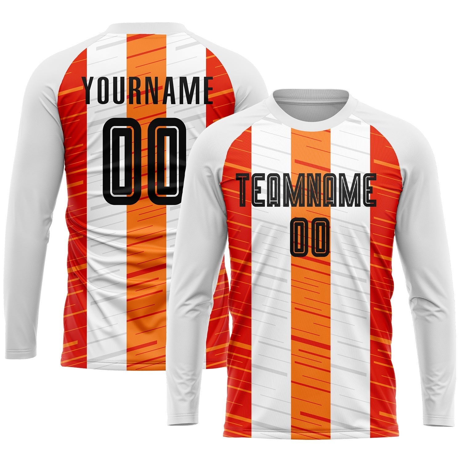 Custom White Black-Orange Sublimation Soccer Uniform Jersey photo 3