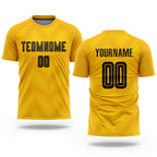 Custom Gold Black Sublimation Soccer Uniform Jersey