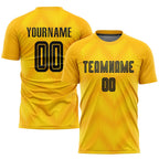 Custom Gold Black Sublimation Soccer Uniform Jersey photo 1
