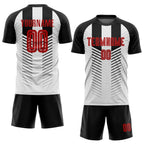 Custom Black Red-White Sublimation Soccer Uniform Jersey photo 2